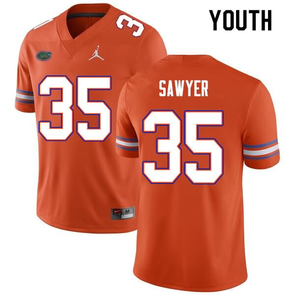 Youth NCAA Florida Gators William Sawyer #35 Stitched Authentic Nike Orange College Football Jersey OSU2865YC